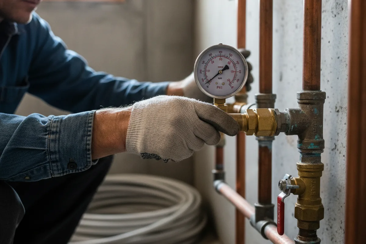 Pressure testing a repaired line during Water Line Repair in Vonore